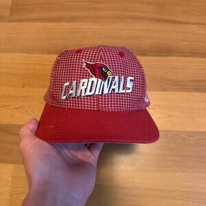 Vintage 90's Logo Athletic Pro Line Arizona Cardinals Red Grid Strapback Hat Cap